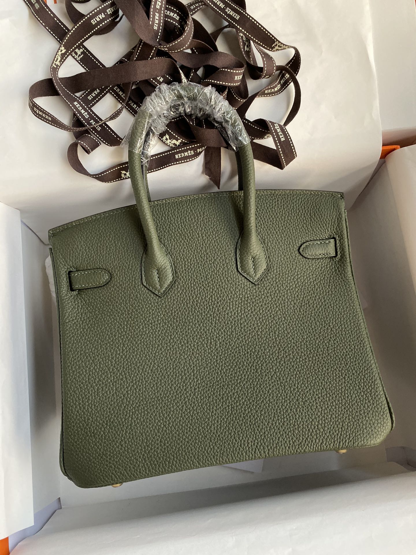 Hermes Birkin 25CM Togo Leather Handbag Forest Green